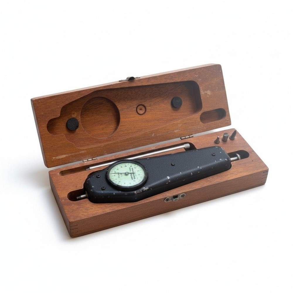 Hunter Spring Ametek L-30 Mechanical Force Gage 30lb Capacity with Wood Case